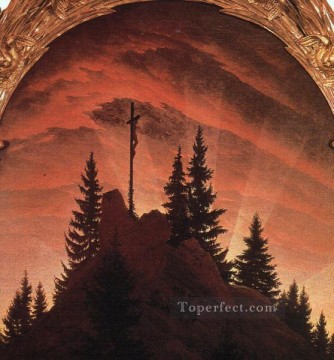 カスパー・ダヴィッド・フリードリヒ Painting - 「山の十字架」ロマンチックなカスパール・ダーヴィッド・フリードリヒ